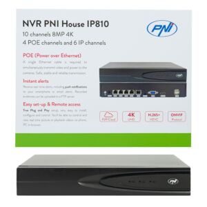 NVR POE PNI House IP810 s 10 kanala 4K 8MP