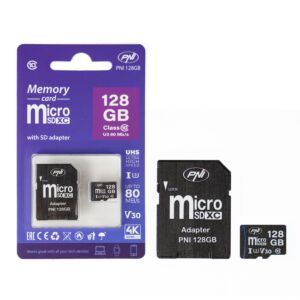 MicroSD PNI 128GB memorijska kartica sa SD adapterom, klasa 10, 80 Mb/s, V30