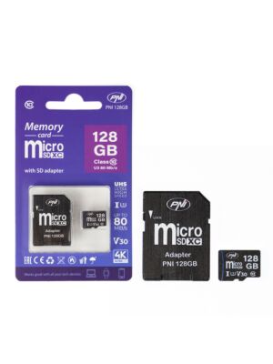 MicroSD PNI 128GB memorijska kartica sa SD adapterom, klasa 10, 80 Mb/s, V30