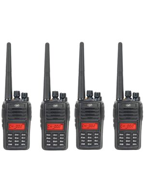 Komplet od 4 prijenosne radio stanice PNI PMR R18, 446MHz, 0.5W, 128 kanala, 16 PMR i 50 CTCSS i 104 DCS tona, FM radio, prog.